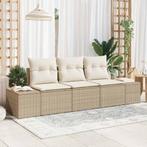 vidaXL Tuin Sofa Set met kussen met opslag 3 pcs Beige en, Tuin en Terras, Tuinsets en Loungesets, Verzenden, Nieuw, Rotan