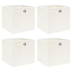 vidaXL Opbergboxen 4 st 32x32x32 cm stof wit, Huis en Inrichting, Woonaccessoires | Kisten, Nieuw, Verzenden
