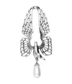 Zilveren Zwaan met opengeklapte vleugels en glasparel Art..., Sieraden, Tassen en Uiterlijk, Nieuw, Verzenden