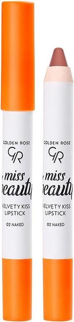 GOLDEN ROSE MISS BEAUTY VELVETY KISS 02 NAKED LIPSTICK LIP.., Verzenden, Nieuw