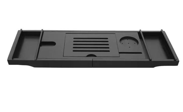 Zwarte Bamboe Badplank – Uitschuifbare Badbrug met Glashoude, Huis en Inrichting, Woonaccessoires | Wijnrekken, Nieuw, Verzenden