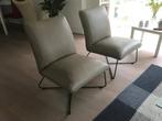 leren fauteuils zonder armleuning met kruisframe - bruin le, Nieuw, Ophalen of Verzenden, Industrieel, 50 tot 75 cm
