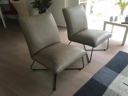 leren fauteuils zonder armleuning met kruisframe - bruin le, Huis en Inrichting, Fauteuils, 50 tot 75 cm, 75 tot 100 cm, Nieuw