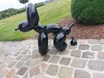Beeld, Extra large sculpture balloon dog black pooping - 80