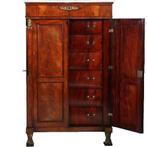 Franse Empire chiffonnire met 4 deuren  2 frontaal en twee, Antiek en Kunst, Antiek | Meubels | Kasten, Ophalen of Verzenden