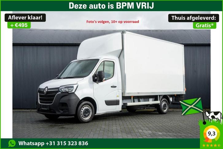 Renault Master 2.3dCi | Bakwagen met Laadklep | LED |, Auto's, Bestelauto's, Lease, Handgeschakeld, Wit, Renault, Zwart, Stof