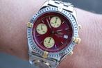 Horloge Breitling Chronomat Zelfzame bordeaux dail met UTC, Staal, Gebruikt, Staal, Breitling