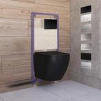 Toiletset Budget 65 Mudo Mat zwart Met B&W Drukplaat, Ophalen of Verzenden, Nieuw, Chroom, Overige typen