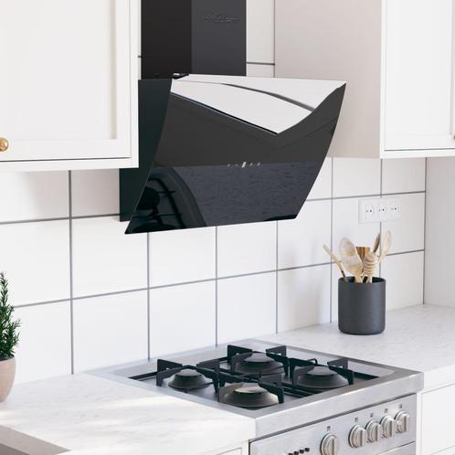 vidaXL Wandafzuigkap 60 cm staal en gehard glas zwart, Witgoed en Apparatuur, Afzuigkappen, Nieuw, Verzenden