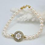 Zilver, Verguld - Armband - Gepolijste parels en camee.