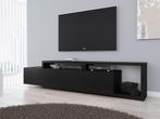 TV Meubel - Mat Zwart - 219x45x52 cm - TV kast met lade, Huis en Inrichting, Kasten | Televisiemeubels, Nieuw, Overige materialen