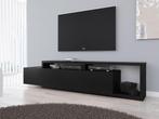 TV Meubel - Mat Zwart - 219x45x52 cm - TV kast met lade, Huis en Inrichting, Kasten | Televisiemeubels, Overige materialen, Verzenden