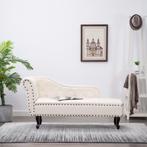 vidaXL Chaise longue kunstleer crèmewit, Verzenden, Nieuw