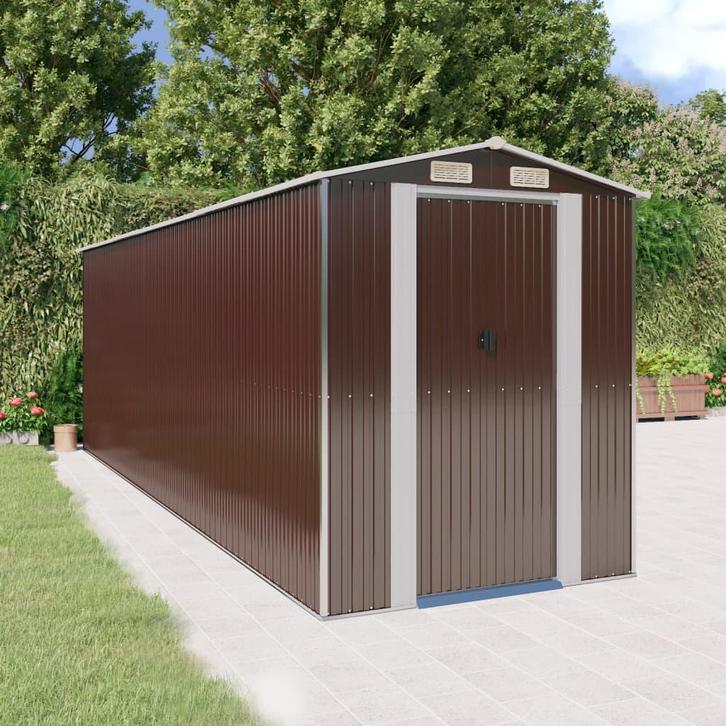 vidaXL Tuinschuur 192x606x223 cm gegalvaniseerd staal, Tuin en Terras, Tuinhuizen, Nieuw, Verzenden