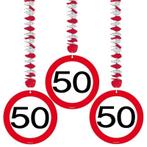 Hangdecoratie Verkeersbord 50 jaar/3st, Hobby en Vrije tijd, Feestartikelen, Verzenden, Nieuw, Feestartikel