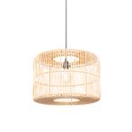 Oosterse hanglamp zwart met rotan kap - Maud, Huis en Inrichting, Lampen | Hanglampen, Nieuw, Overige materialen, Oosters, 75 cm of meer