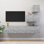 vidaXL 4-delige Tv-meubelset bewerkt hout betongrijs, Huis en Inrichting, Verzenden, Nieuw, Overige houtsoorten