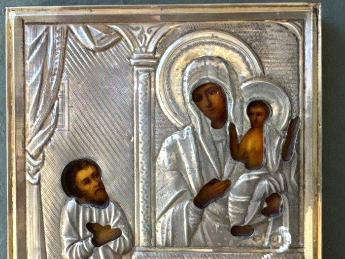 Icoon - Gottesmutter, onverwachte vreugde met zilveren, Antiek en Kunst, Kunst | Niet-Westerse kunst