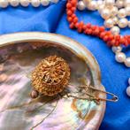 Vintage gouden broche | filigrain techniek, Sieraden, Tassen en Uiterlijk, Broches, Ophalen of Verzenden, Gebruikt, Overige kleuren
