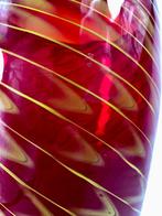Vaas - H. 28 cm - Glas - Rood en Goud, Antiek en Kunst, Antiek | Glas en Kristal