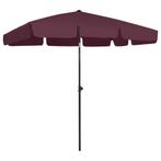 vidaXL Strandparasol 200x125 cm bordeauxrood, Tuin en Terras, Verzenden, Nieuw, 2 tot 3 meter, Strandparasol