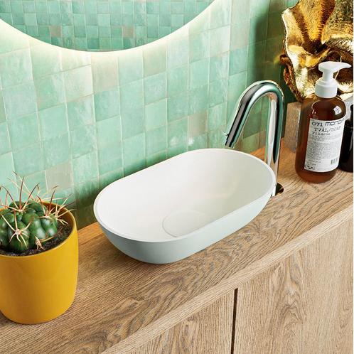 MONDIAZ POOLE solid surface opzetkom kleur Greey | Talc., Doe-het-zelf en Verbouw, Sanitair, Overige typen, Nieuw, Ophalen of Verzenden