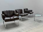 Girsberger - Fauteuil (3) - Eurostoel - Leder, Staal, Antiek en Kunst, Antiek | Meubels | Stoelen en Banken