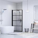 vidaXL Douchedeur 81x195 cm gehard glas zwart, Doe-het-zelf en Verbouw, Sanitair, Verzenden, Nieuw