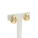 Gouden creolen met diamant | 0,32 ct. (oorringen, oorbellen), Sieraden, Tassen en Uiterlijk, Oorbellen, Gebruikt, Overige kleuren