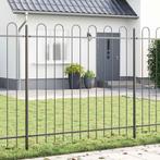 vidaXL Tuinafscheiding met Hoepeltop Grijs 3,4x1,5 m Staal, Verzenden, Nieuw, IJzer