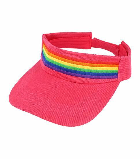 Zonneklep - Regenboog verstelbaar onesize - Roze, Kleding | Dames, Hoeden en Petten
