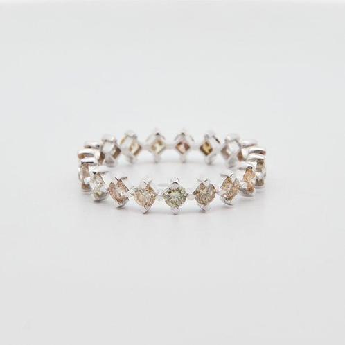 Ring 14 knopen. - 1.21ct. tw. Diamant (Natuurlijk gekleurd), Sieraden, Tassen en Uiterlijk, Ringen