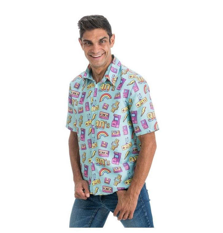 90s Blouse Blauw Michael, Kleding | Heren, Carnavalskleding en Feestkleding, Nieuw, Ophalen of Verzenden