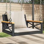 vidaXL Schommelbank met kussens 63x62x40 cm poly rattan, Verzenden, Nieuw, Rotan