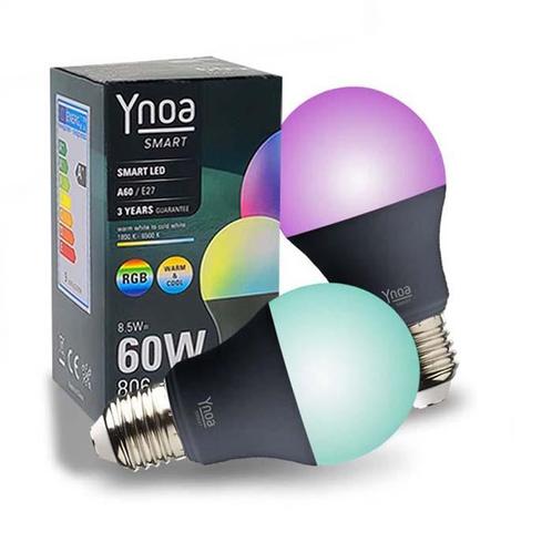 Set van 2 Ynoa smart lampen | White & Color Tones RGBW | E27, Huis en Inrichting, Lampen | Losse lampen, Overige typen, Nieuw