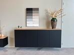 Uit voorraad leverbaar! Dressoir Black Wood, Verzenden, 150 tot 200 cm, Nieuw, 25 tot 50 cm