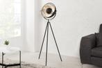 industrieele vloerlamp STUDIO 150cm zwart zilver bladlook, Huis en Inrichting, Lampen | Vloerlampen, Ophalen of Verzenden, Nieuw