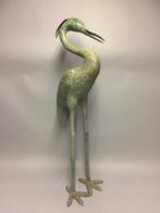 Beeld, Levensechte bronzen kraanvogel - 95 cm - Brons