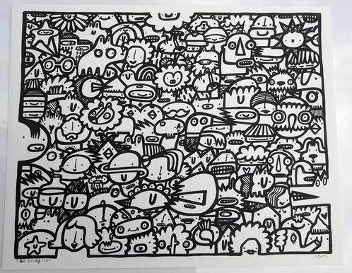 Kev Munday (1986) - Were All Here -Screen print - Black, Antiek en Kunst, Kunst | Schilderijen | Modern