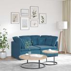 vidaXL Modulaire bank met kussens fluweel blauw, Huis en Inrichting, Banken | Bankstellen, Verzenden, Nieuw, Stof
