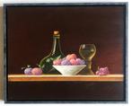 Ruud Verkerk - Stilleven met 17e eeuwse wijnfles en Roemer., Antiek en Kunst