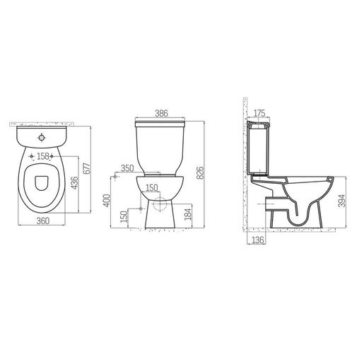 Toiletpot Staand Boss & Wessing Sedef Met Bidet Achter, Doe-het-zelf en Verbouw, Sanitair, Ophalen of Verzenden