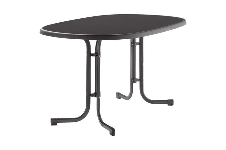 Sieger Boulevard klaptafel 90x140 cm antraciet, Tuin en Terras, Tuintafels, Nieuw, Overige materialen, Rond, Verzenden
