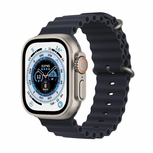 Refurbished Apple Watch Ultra 1 49 mm - Ocean band, Sieraden, Tassen en Uiterlijk, Smartwatches, iOS, Waterdicht, Hartslag, Zo goed als nieuw