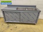 RVS Spoeltafel dubbele spoelbakken schuifdeuren Premium-line, Ophalen of Verzenden, Nieuw in verpakking