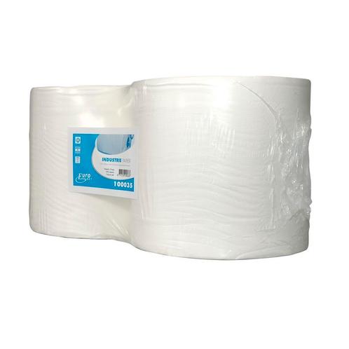 Industriepapier Select 2-lgs 350 mtr x 24 cm - 2 rollen, Huis en Inrichting, Schoonmaakartikelen, Verzenden