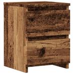 vidaXL Nachtkastje 30x30x40 cm bewerkt hout oud houtkleurig, Verzenden, Nieuw, Hout