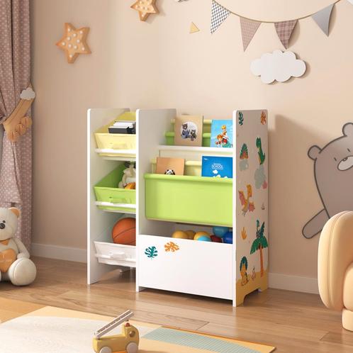[en.casa] Kinderrek Vimianzo 60x65x30 cm dinosaurus motief, Kinderen en Baby's, Kinderkamer | Overige Meubels, Nieuw, Verzenden