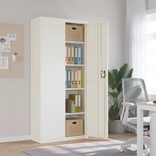 vidaXL Archiefkast 90x40x200 cm staal wit, Huis en Inrichting, Kasten | Roldeurkasten en Archiefkasten, Nieuw, Verzenden