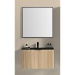 Badkamermeubelset BWS Bella 100 Cm Naturel Eik Mat Zwart, Ophalen of Verzenden, Nieuw, Bad
